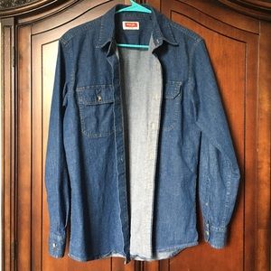 Wrangler button down denim shirt